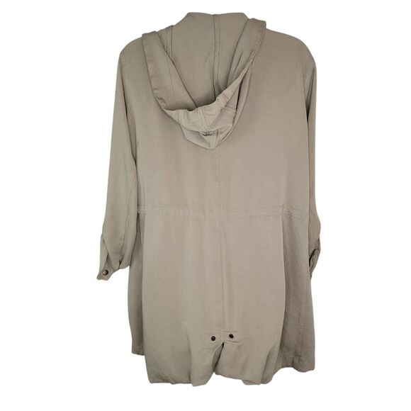 Torrid Drape Front Silver Sage Hooded Anorak Jacket Size 2 2x - Picture 3 of 8